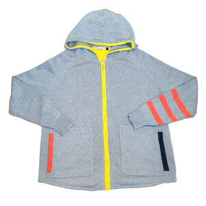 Zacket & Plover Womens Hooded Zip Cardigan Sweater Size M Gray Cashmere Blend
